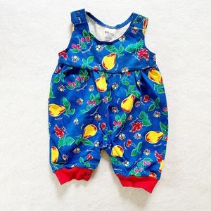 Vintage Fruit Floral Tank Baby Romper Jumpsuit